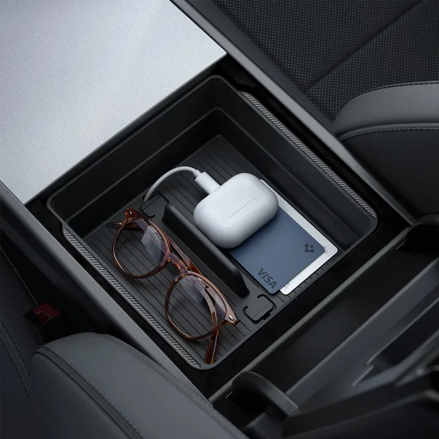 spigen-armrest-console-organizer-upper-tray-2-secciones-para-tesla-model-3-y-org image 1