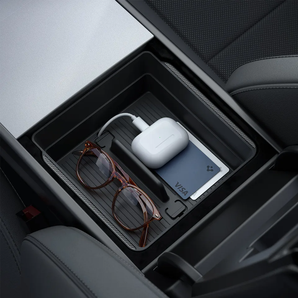 spigen-armrest-console-organizer-upper-tray-2-secciones-para-tesla-model-3-y-org image 1
