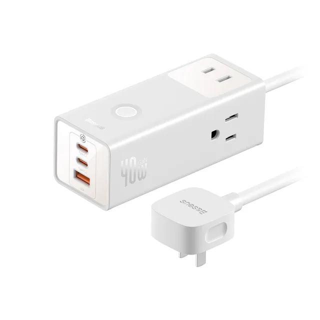 baseus-powercombo-pro-regleta-6-puertos-40w-con-3-ac-usb-c-usb-a image 1