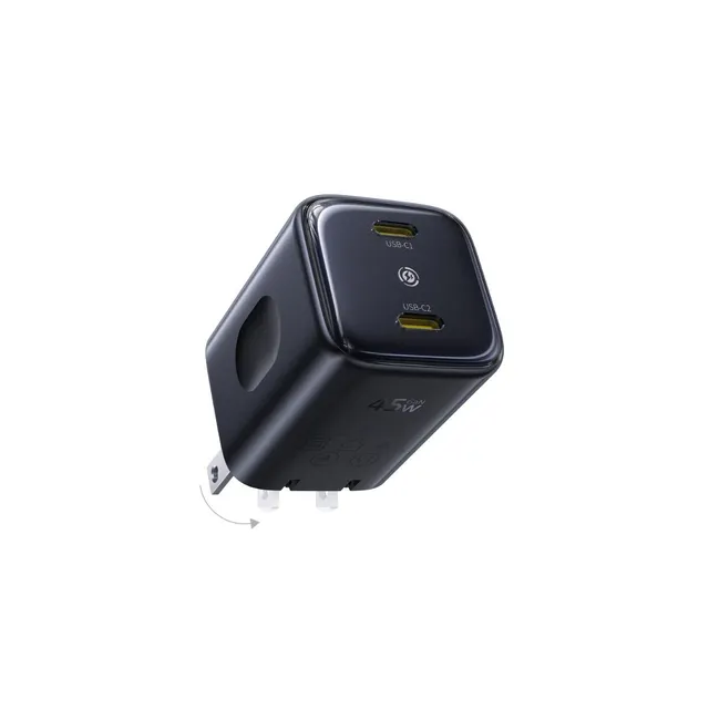 baseus-picogo-an13-cargador-de-pared-gan-45w-con-2-puertos-usb-c image 1
