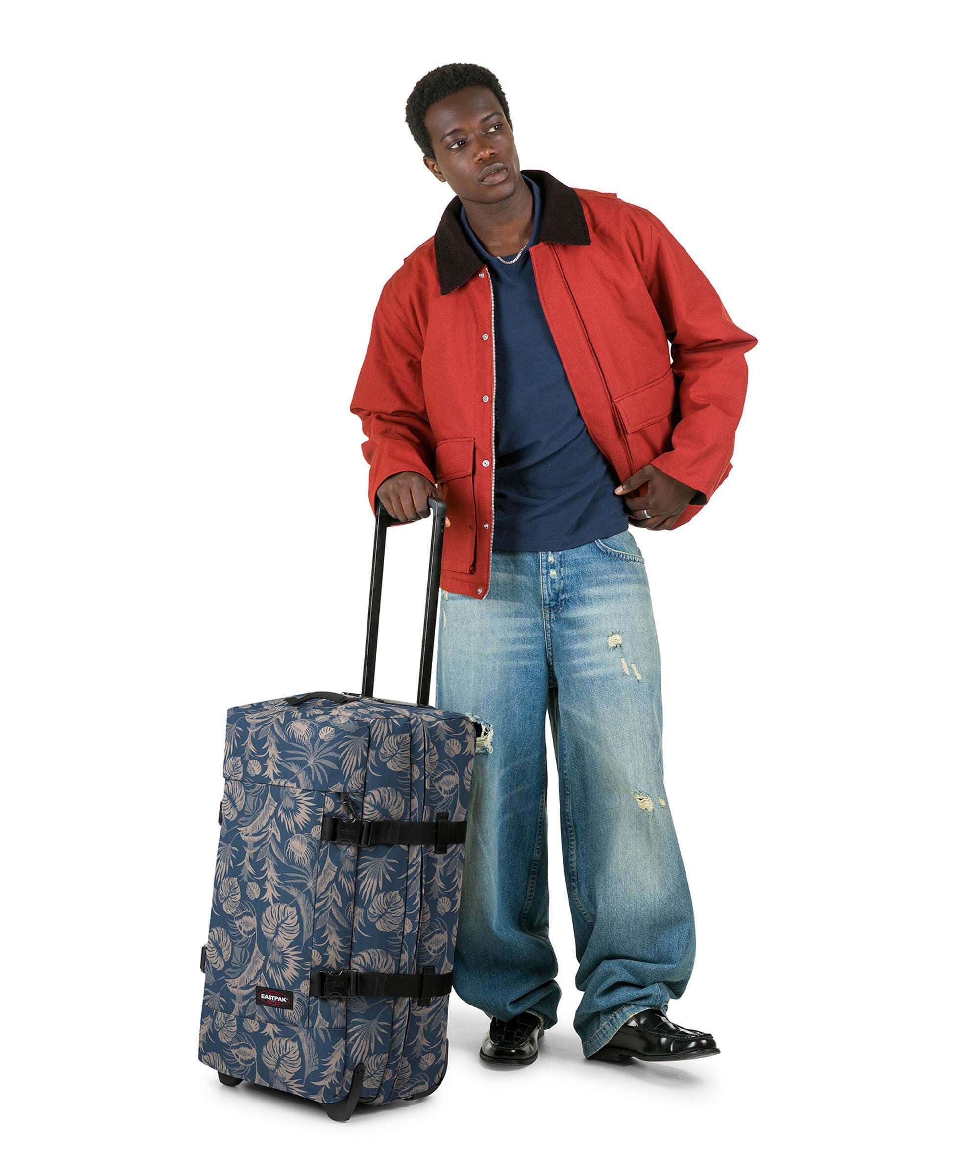 equipaje-eastpak-tranverz-m-brize-blue-beige-maleta-mediana-con-ruedas-y-candado image 3
