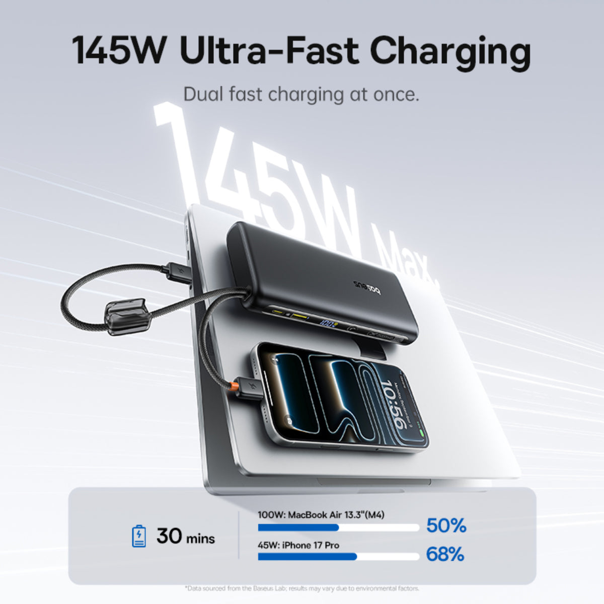 baseus-enerfill-fc41-power-bank-25000mah-145w-con-cables-integrados image 6