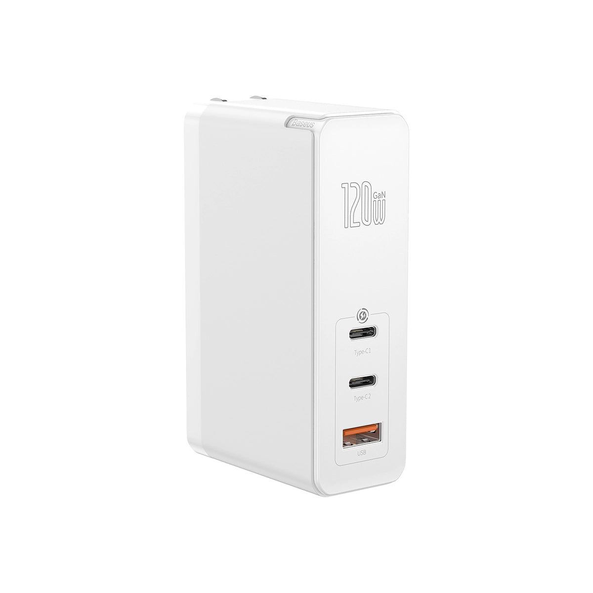 baseus-gan2-pro-3-ports-usb-c-fast-charger-120w-pd-3-0-qc4-foldable-plug-for-lap image 1