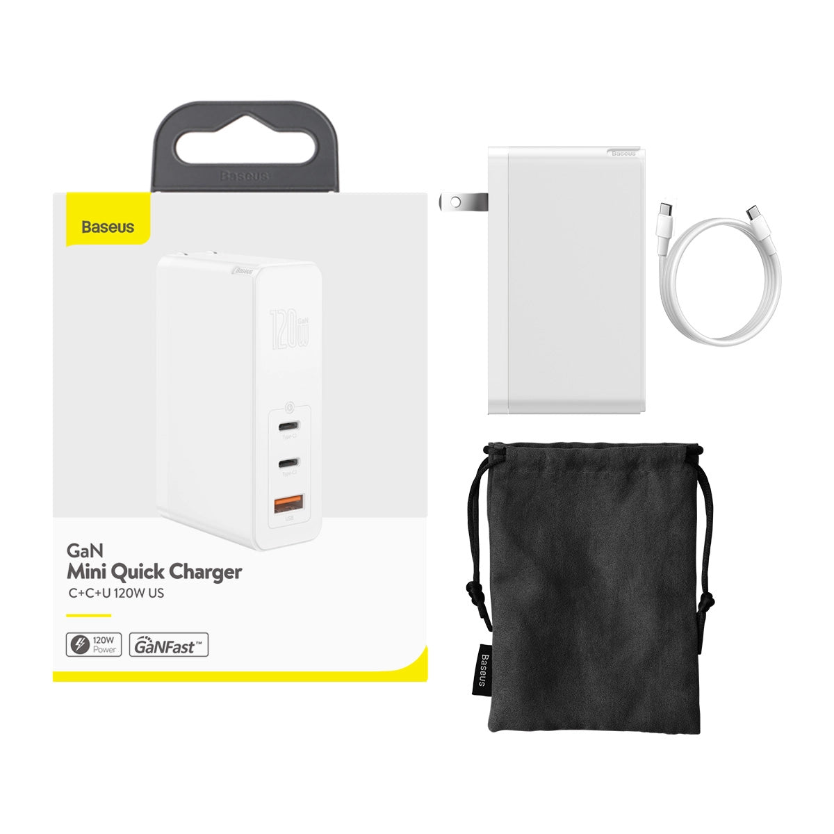 baseus-gan2-pro-3-ports-usb-c-fast-charger-120w-pd-3-0-qc4-foldable-plug-for-lap image 7