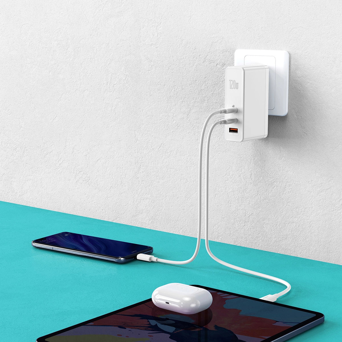 baseus-gan2-pro-3-ports-usb-c-fast-charger-120w-pd-3-0-qc4-foldable-plug-for-lap image 8