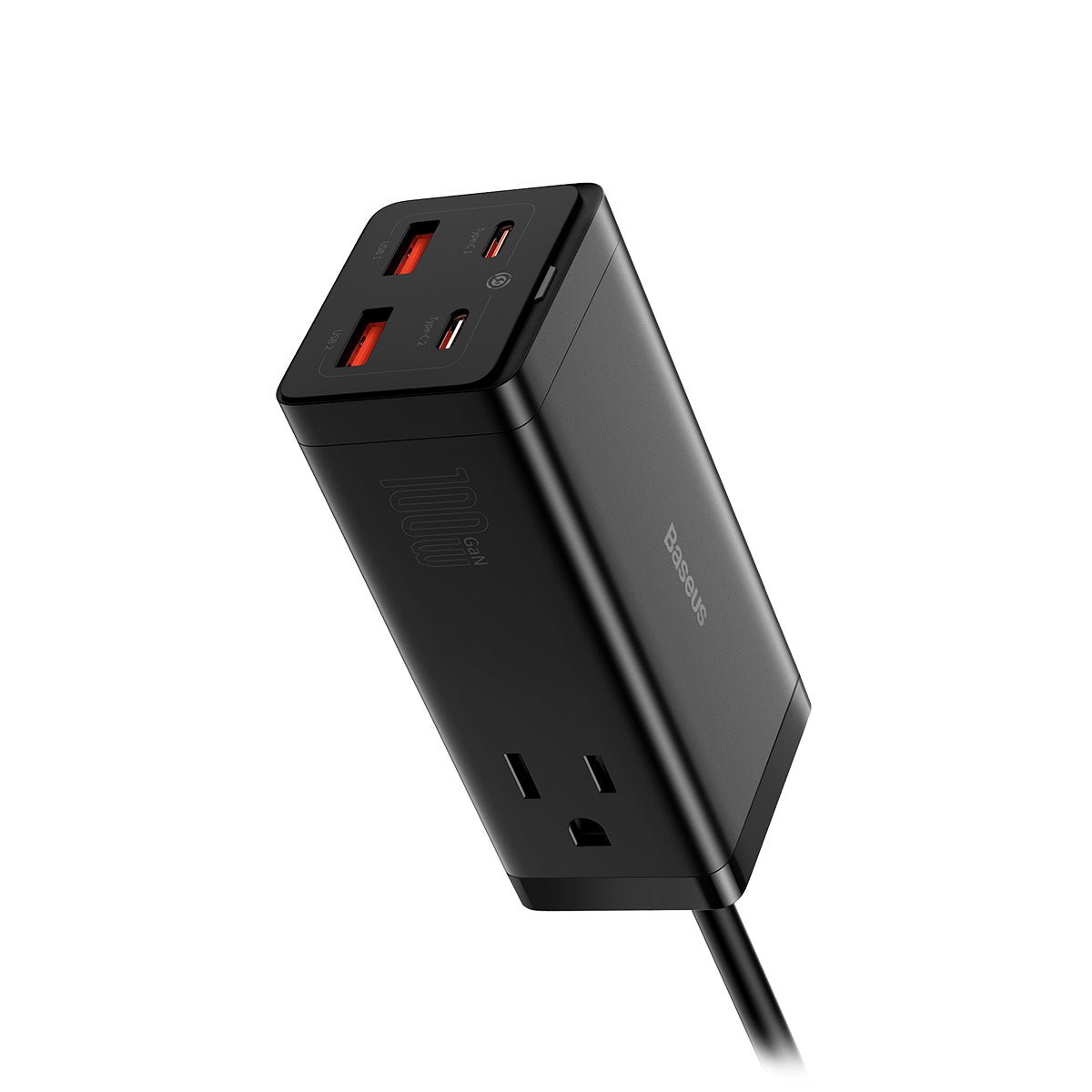 baseus-powercombo-gan3-pro-6-ports-power-strip-100w-desktop-charger-with-ac-outl image 2