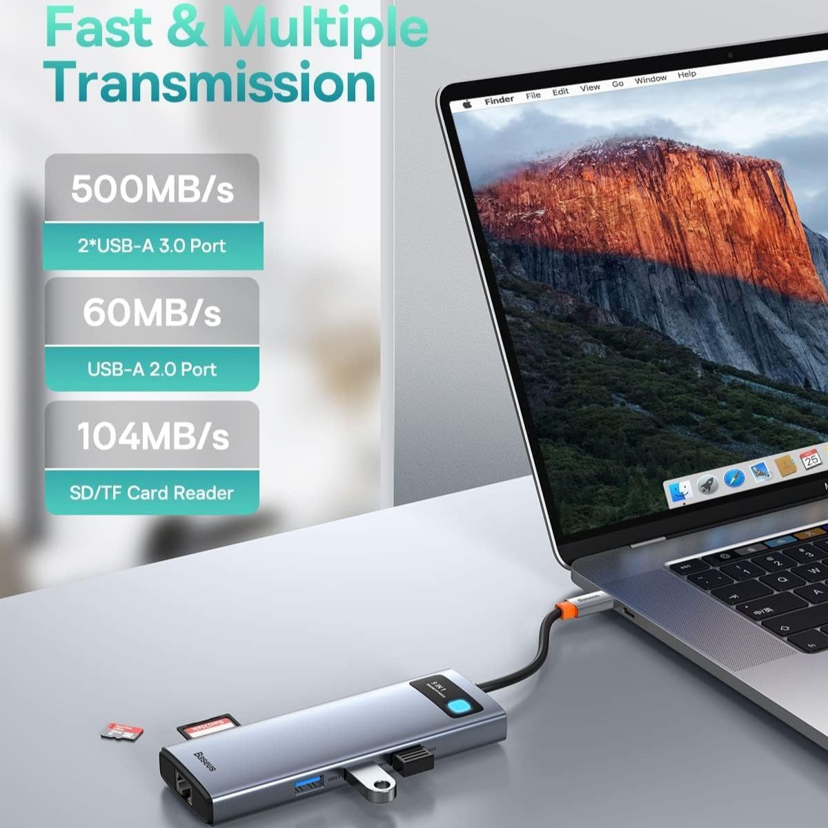 baseus-metal-gleam-serie-9-en-1-hub-usb-c-con-4k-60hz-y-pd-100w image 3