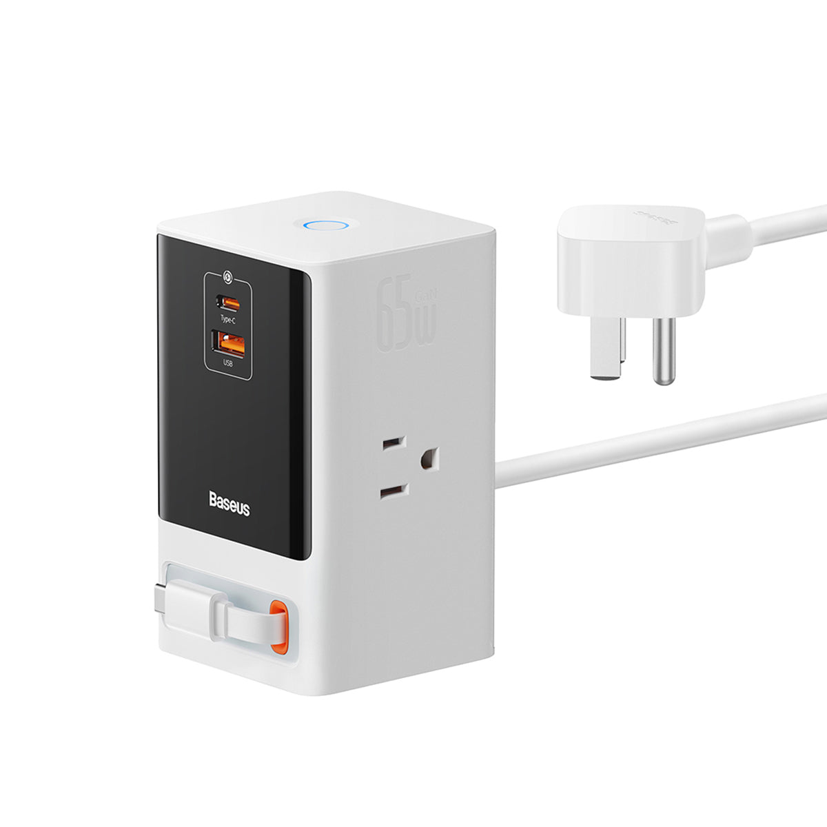 baseus-powercombo-6-en-1-estaci-n-de-carga-65w-blanca-con-cable-retr-ctil image 4