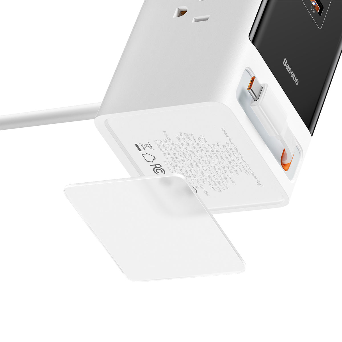baseus-powercombo-6-en-1-estaci-n-de-carga-65w-blanca-con-cable-retr-ctil image 6