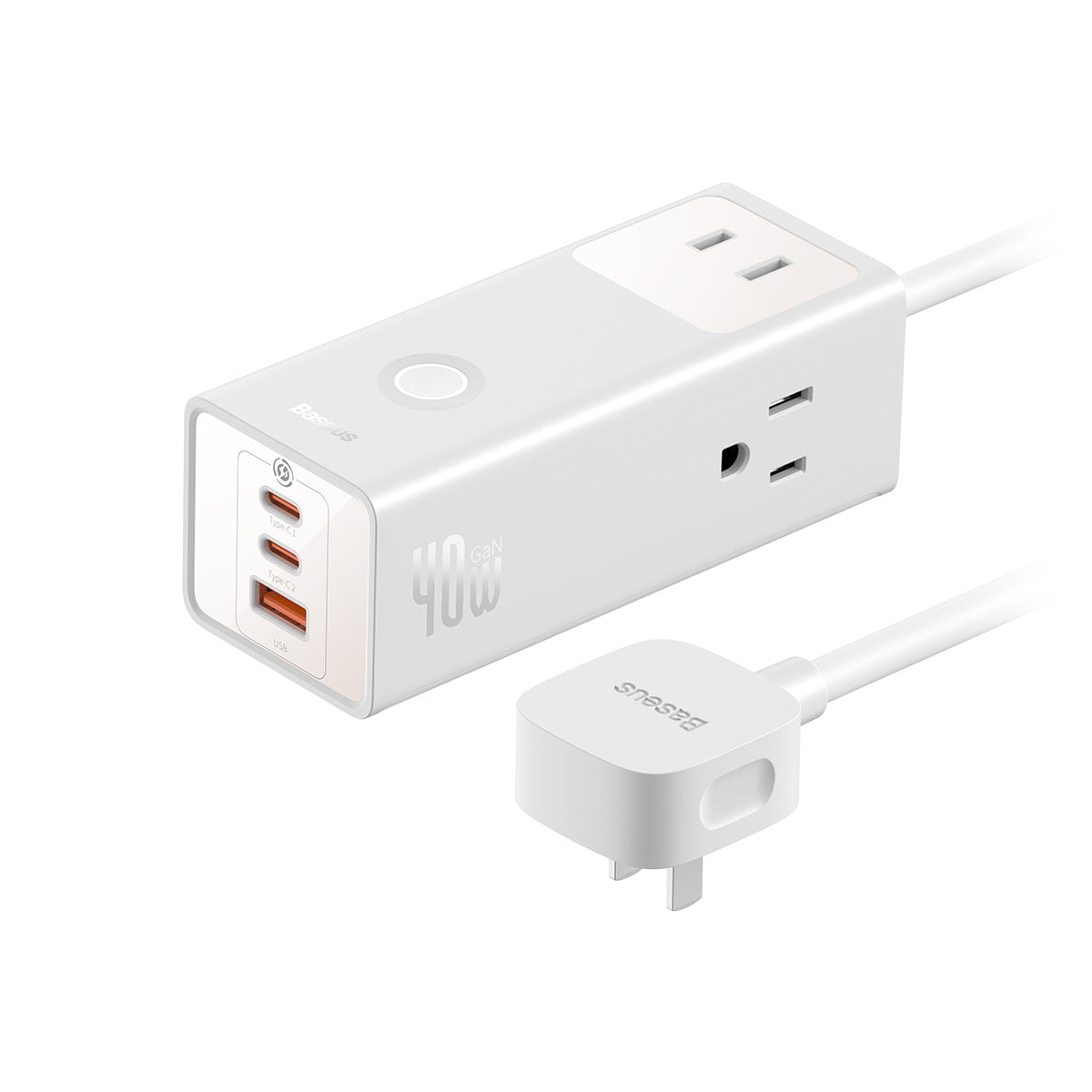 baseus-powercombo-pro-regleta-6-puertos-40w-con-3-ac-usb-c-usb-a image 1
