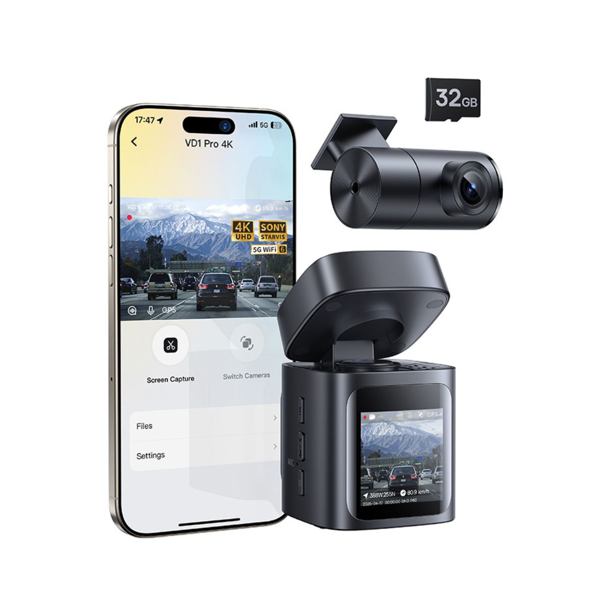 baseus-primetrip-vd1-pro-dash-cam-4k-1080p-con-bater-a-de-litio-y-panel-solar image 3