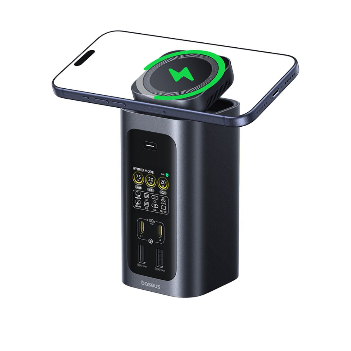 baseus-spacemate-rd1-pro-15-in-1-docking-station-dual-4k-hdmi-100w-pd-qi2-wirele image 2