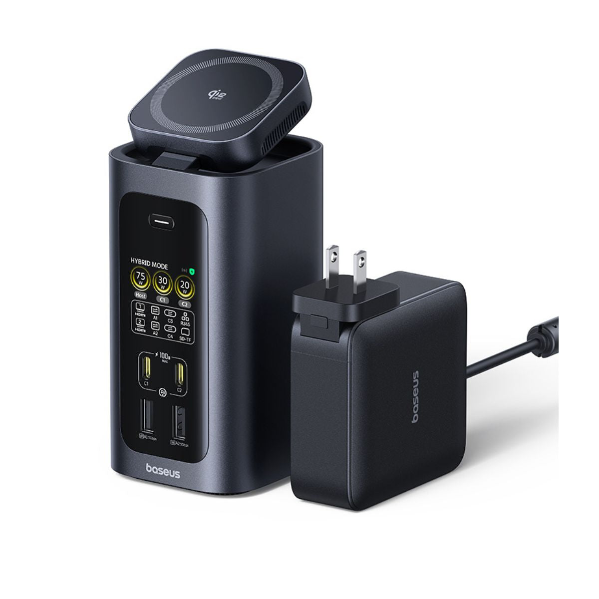 baseus-spacemate-rd1-pro-15-in-1-docking-station-dual-4k-hdmi-100w-pd-qi2-wirele image 3