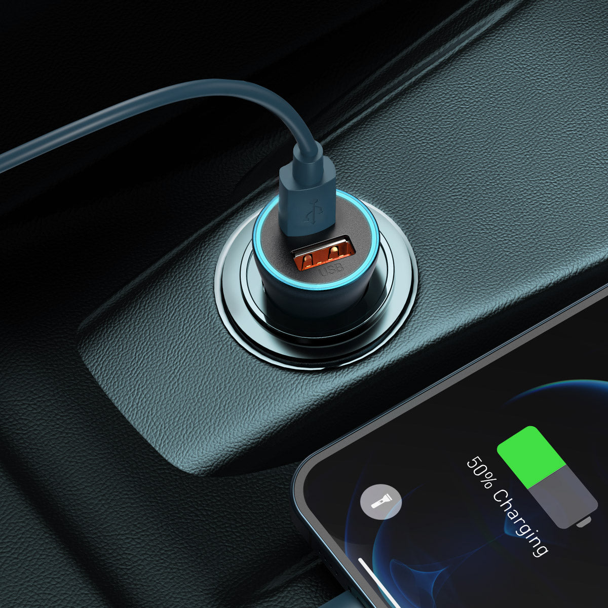 baseus-usb-a-usb-c-car-charger-40w-cargador-coche-doble-puerto-con-contacto-dora image 8