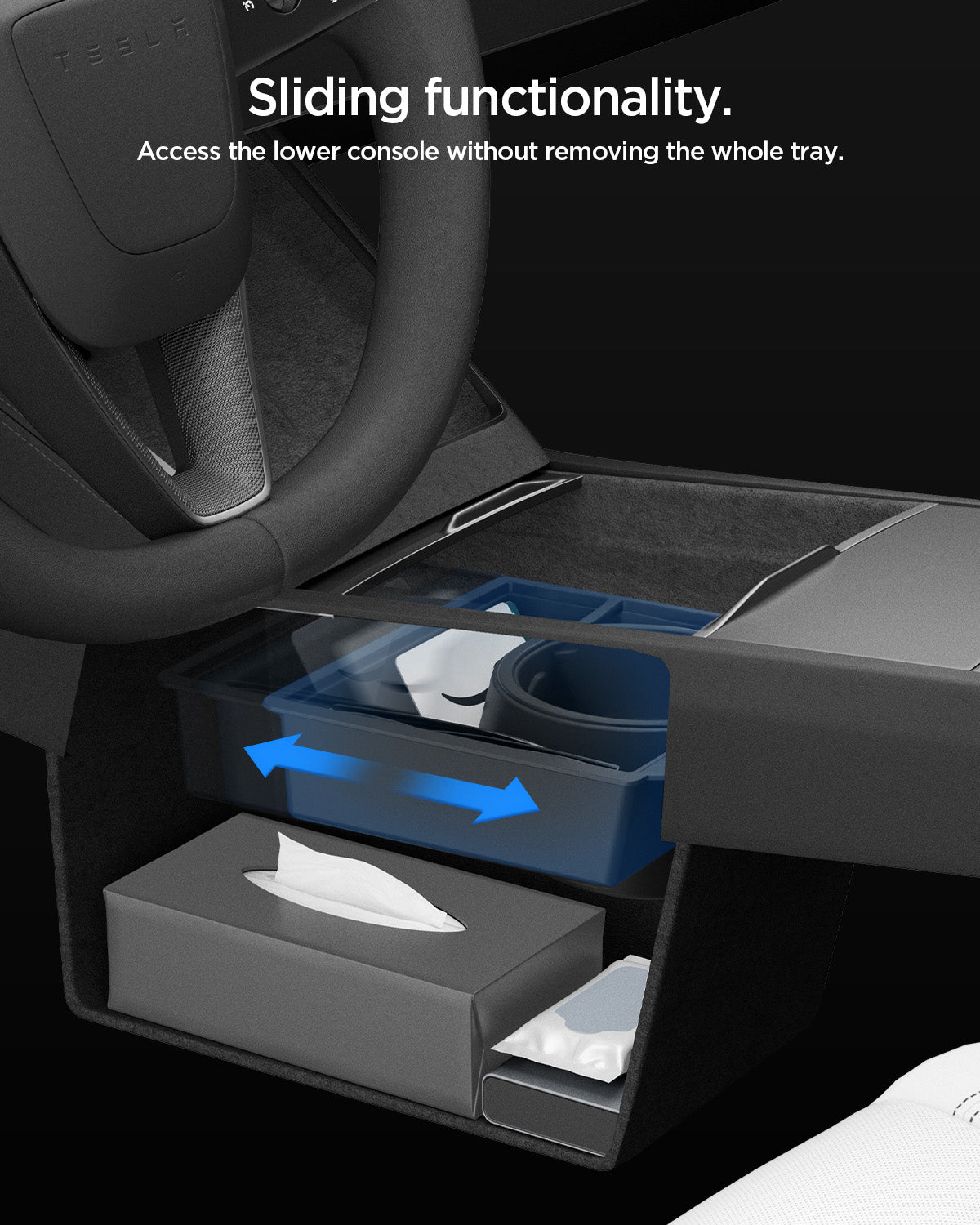 spigen-tesla-series-sliding-center-console-organizer-with-bottle-holder-to220sc image 8