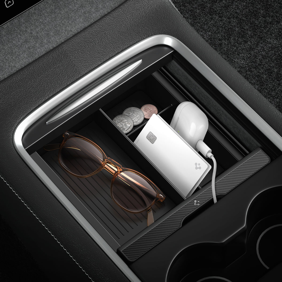organizador-deslizante-de-consola-superior-spigen-para-tesla-model-3-y image 1