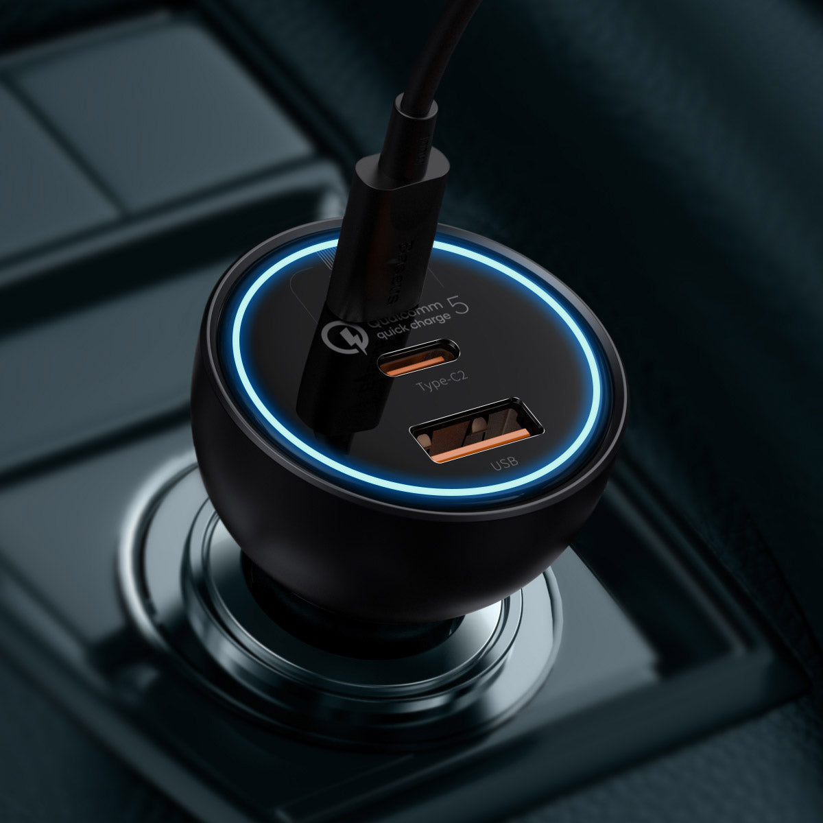 baseus-cargador-de-coche-usb-c-160w-3-puertos image 7
